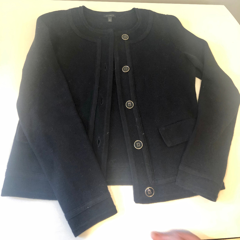 Talbots Black Sweater Jacket XS